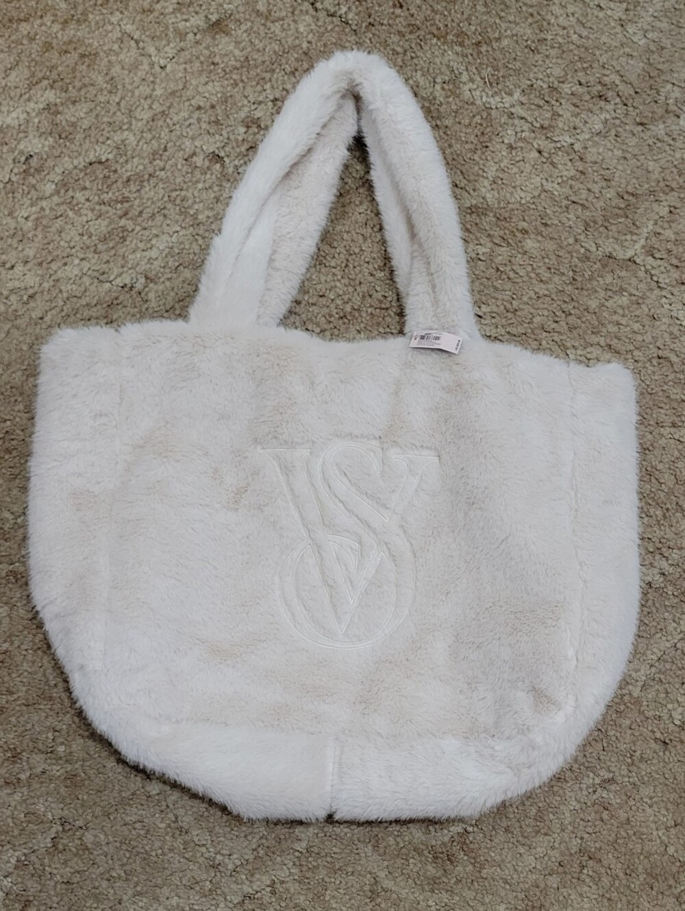 Victoria's Secret Beige Fur/Fuzzy Tote Bag
